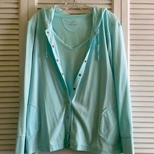 JJill  cotton tee and matching hoodie.